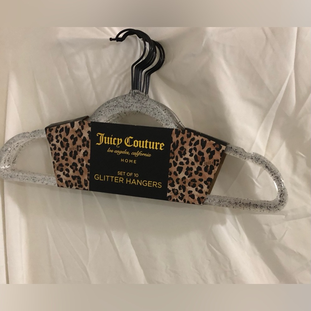 Juicy Couture set‎ of 10 glitter sparkle clear plastic hangers new